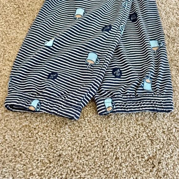 Life Is Good Sleep Pajama Joggers Coffee Mug Navy Stripe Lounge Women’s Medium - Picture 5 of 8